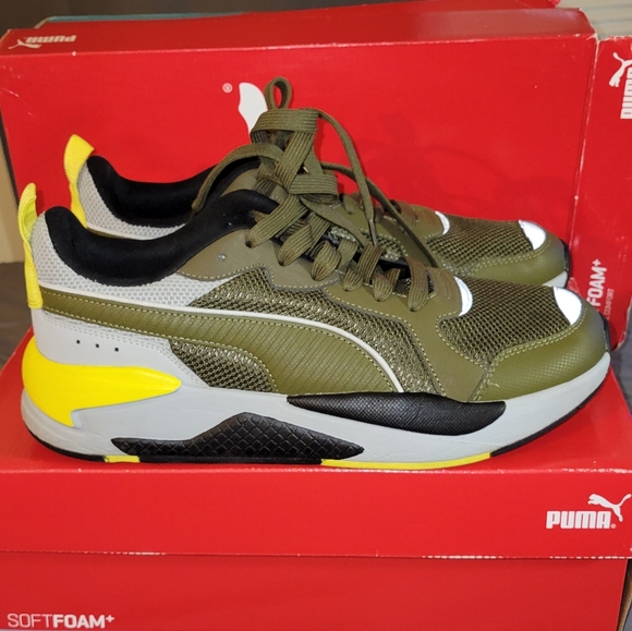 PUMA X-RAY Mesh Men's Sneakers in Dark Olive/High Rise - Picture 3 of 11